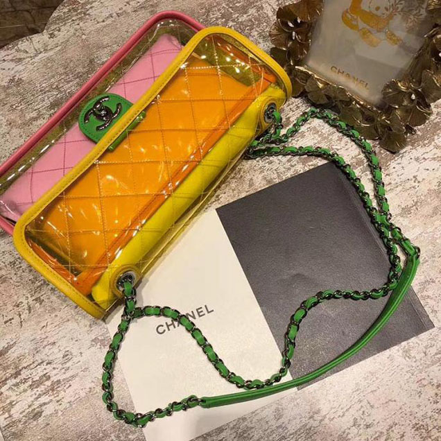 Chanel Medium Coco Splash Flap Bag in PVC A57409 Yellow