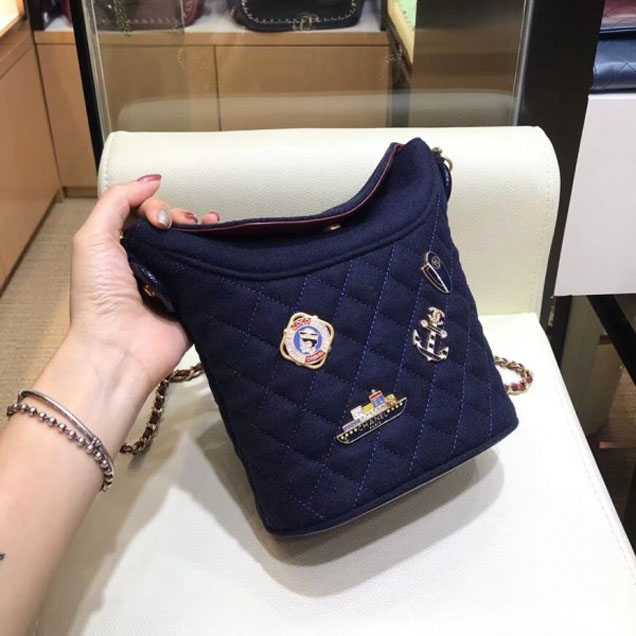 Chanel Wool with Charms Bucket Bag A57868 2018