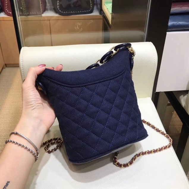Chanel Wool with Charms Bucket Bag A57868 2018