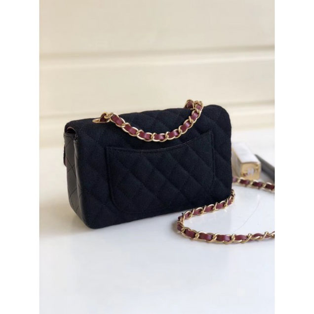 Chanel Wool with Charms Mini Flap Bag A69900 Black 2018