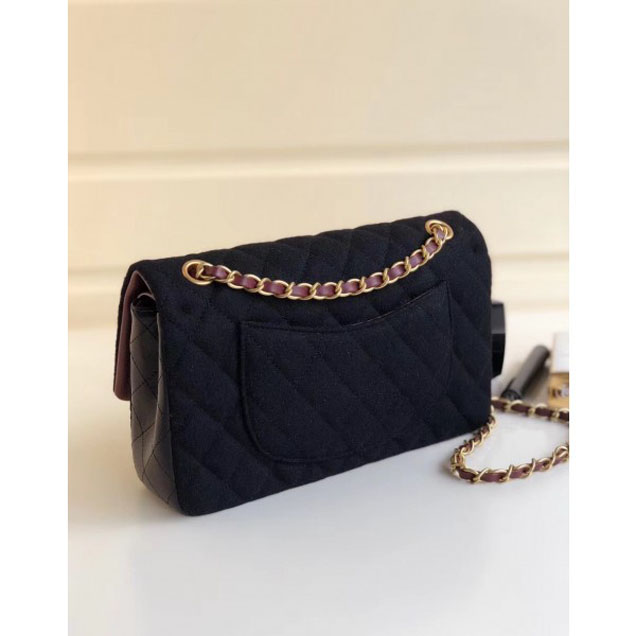 Chanel Wool with Charms Classic Flap Bag A01112 Black 2018