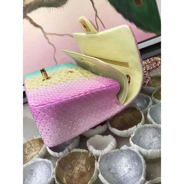 Chanel Rainbow Python Classic Flap Medium Bag