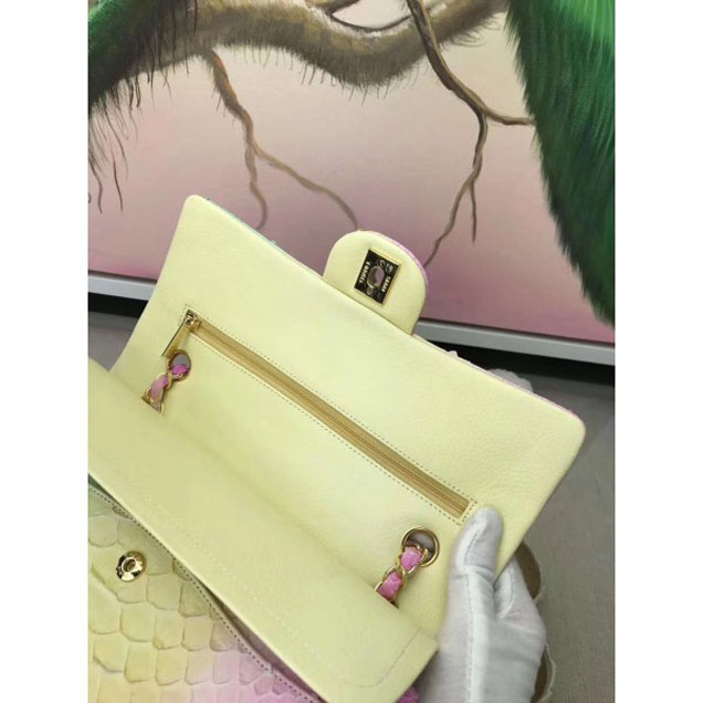 Chanel Rainbow Python Classic Flap Medium Bag