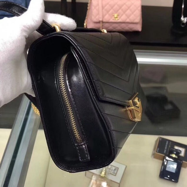 Chanel Chevron Calfskin Small Flap Bag A57491 Black 2018 Collection