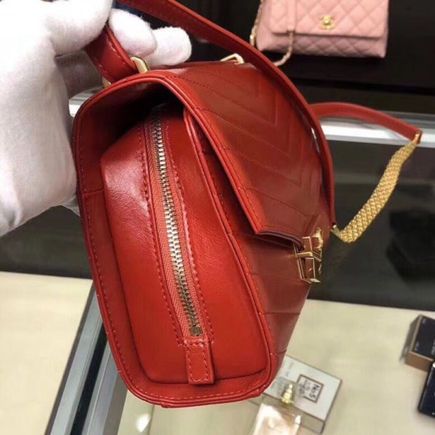 Chanel Chevron Calfskin Small Flap Bag A57491 Red 2018 Collection