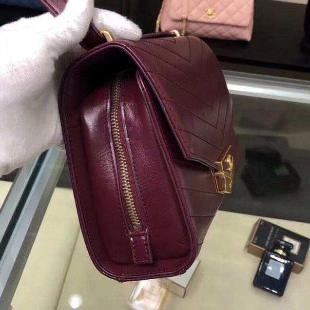 Chanel Chevron Calfskin Small Flap Bag A57491 Burgundy 2018 Collection