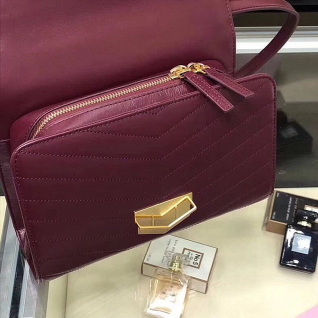 Chanel Chevron Calfskin Small Flap Bag A57491 Burgundy 2018 Collection