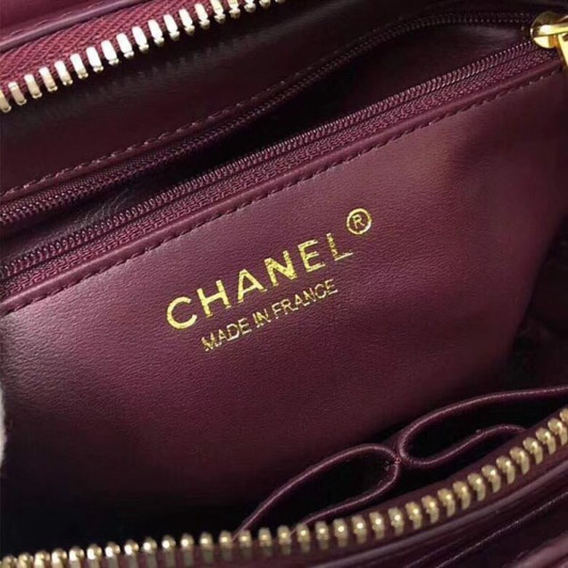 Chanel Chevron Calfskin Small Flap Bag A57491 Burgundy 2018 Collection