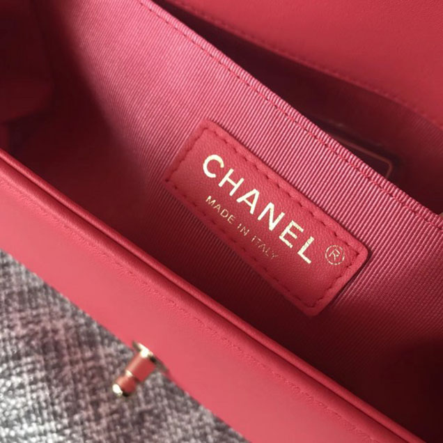 Chanel Shine Gold Hardware Boy Chevron Flap Medium Bag Dark Pink