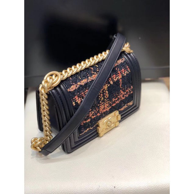 Chanel Tweed Boy Flap Shoulder Small Bag 2018