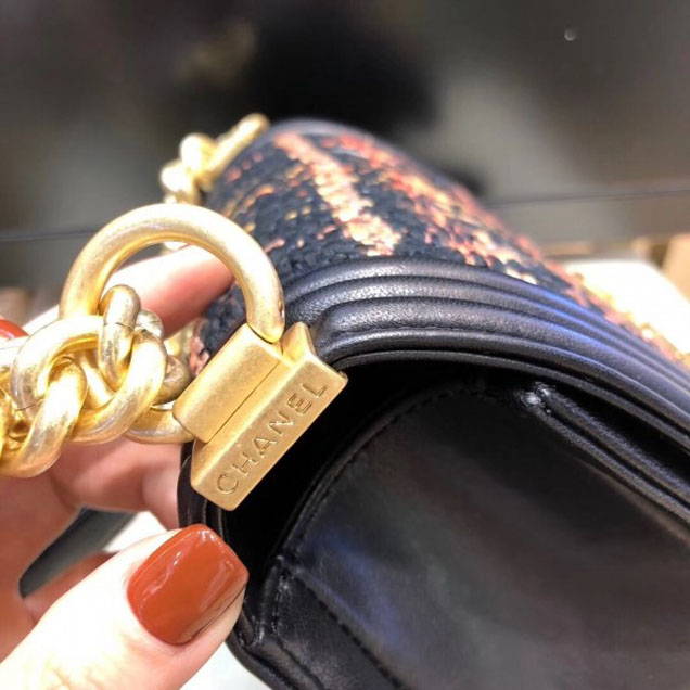 Chanel Tweed Boy Flap Shoulder Small Bag 2018