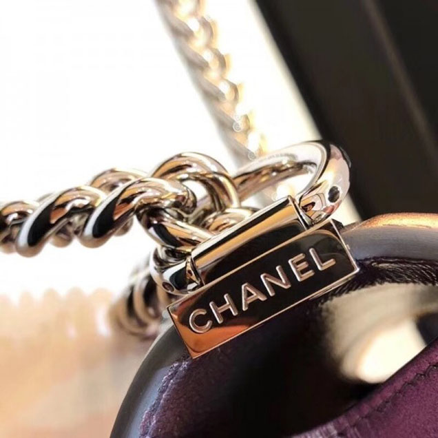 Chanel PVC/Iridescent Patent Boy Water Flap Small Bag Purple 2018