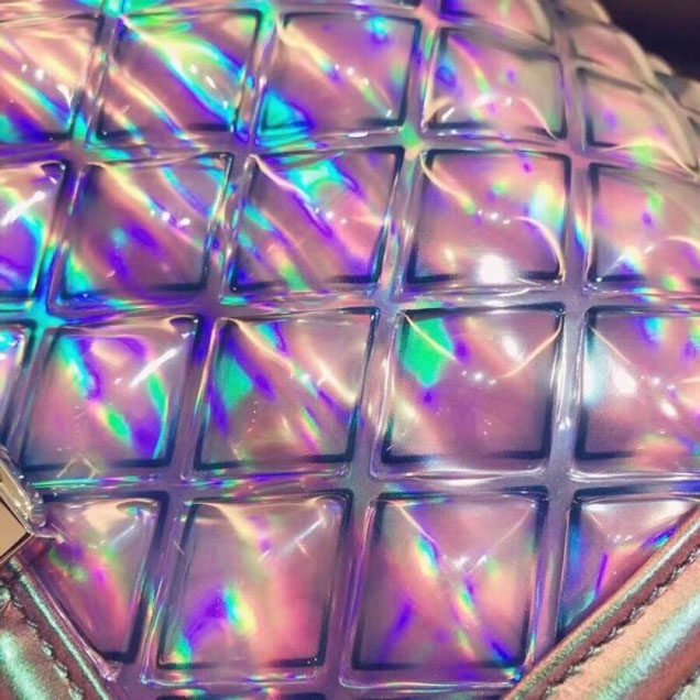 Chanel PVC/Iridescent Patent Boy Water Flap Small Bag Purple 2018