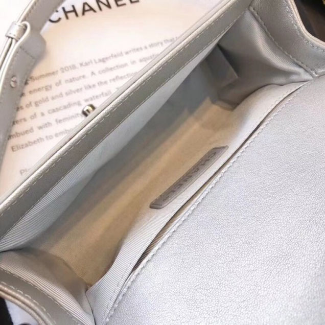 Chanel PVC/Iridescent Patent Boy Water Flap Small Bag Blue 2018