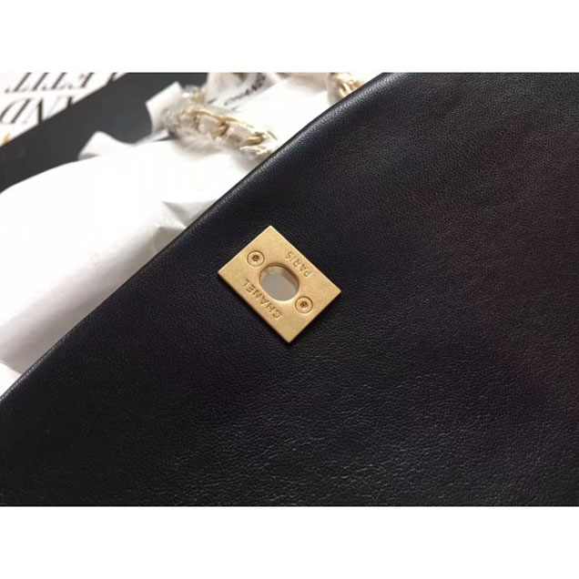 Chanel Large Stitch Flap Bag Black/Off White Runway 2018