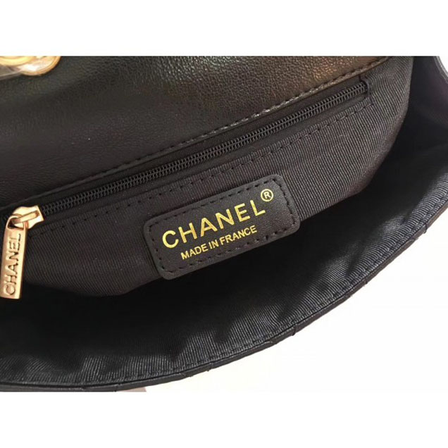 Chanel Large Stitch Flap Bag Black/Off White Runway 2018