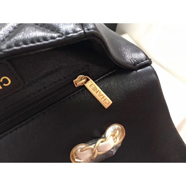 Chanel Large Stitch Flap Bag Black/Off White Runway 2018