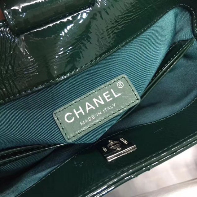 Chanel Crumpled Calfskin Small Bucket Bag A57636 Dark Green 2018