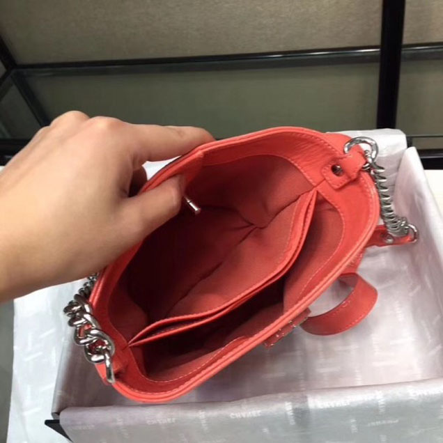 Chanel Crumpled Calfskin Small Bucket Bag A57636 Dark Pink 2018