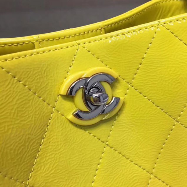 Chanel Crumpled Calfskin Small Bucket Bag A57636 Yellow 2018