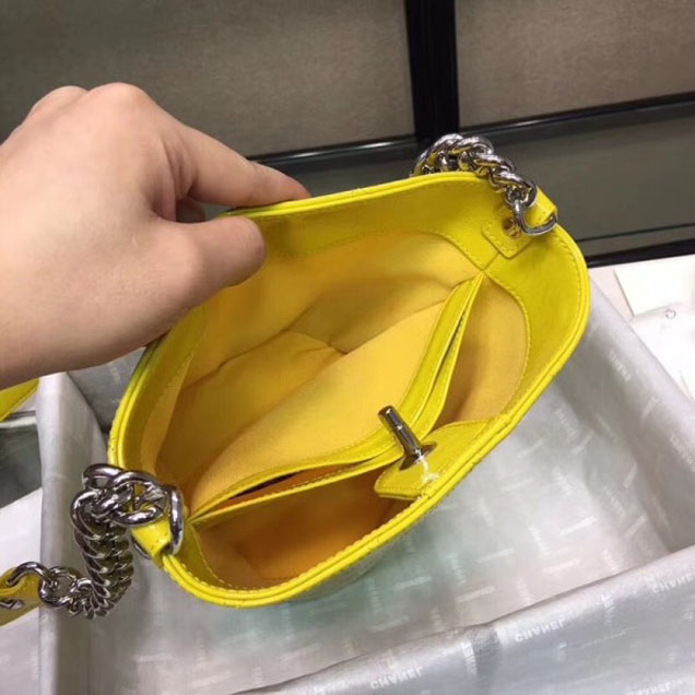 Chanel Crumpled Calfskin Small Bucket Bag A57636 Yellow 2018