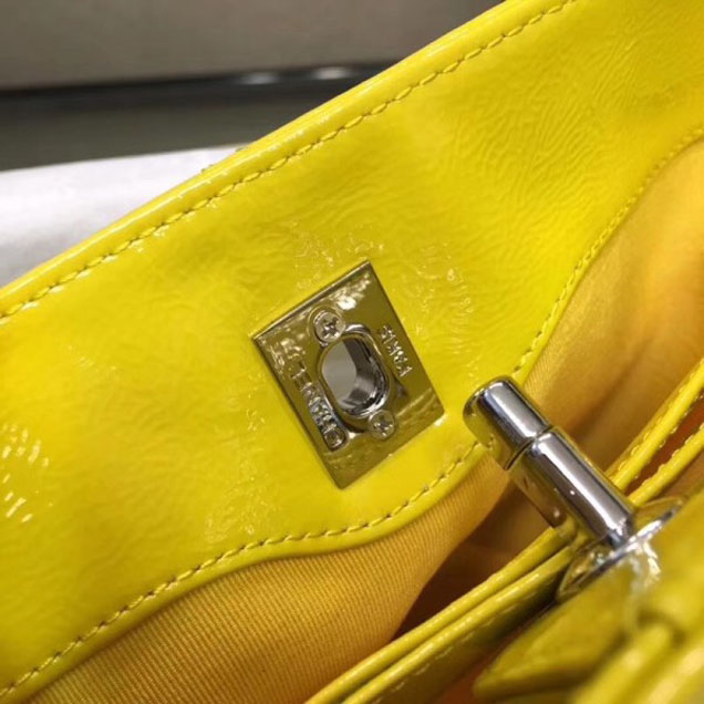 Chanel Crumpled Calfskin Small Bucket Bag A57636 Yellow 2018