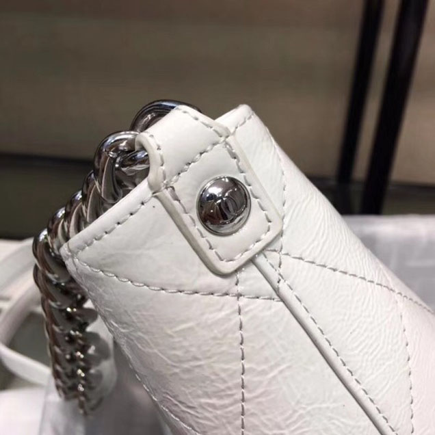 Chanel Crumpled Calfskin Small Bucket Bag A57636 White 2018