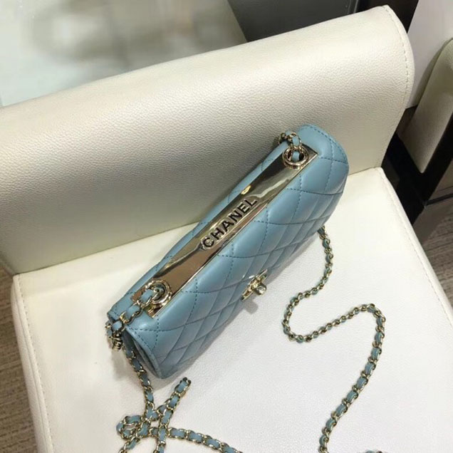 Chanel Lambskin Trendy CC Wallet On Chain WOC Bag A80982 Light Green 2018