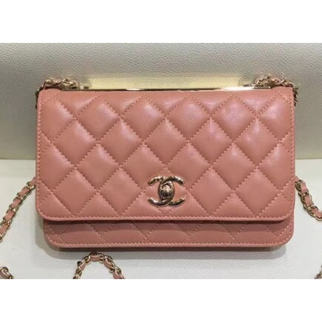 Chanel Lambskin Trendy CC Wallet On Chain WOC Bag A80982 Caramel 2018