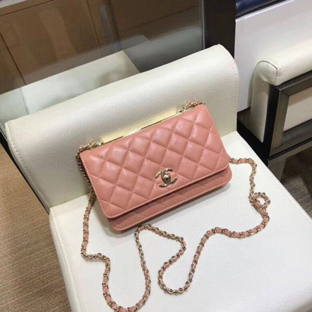 Chanel Lambskin Trendy CC Wallet On Chain WOC Bag A80982 Caramel 2018