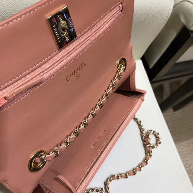Chanel Lambskin Trendy CC Wallet On Chain WOC Bag A80982 Caramel 2018
