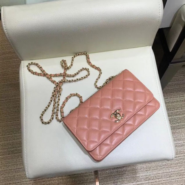 Chanel Lambskin Trendy CC Wallet On Chain WOC Bag A80982 Caramel 2018