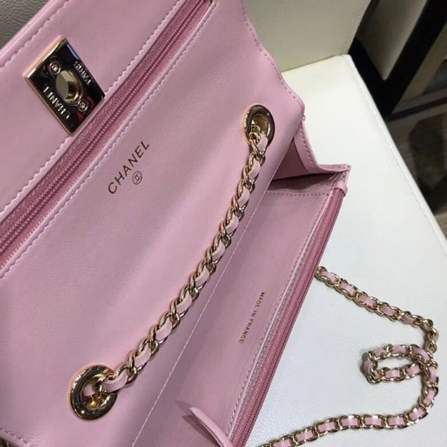 Chanel Lambskin Trendy CC Wallet On Chain WOC Bag A80982 Pink 2018