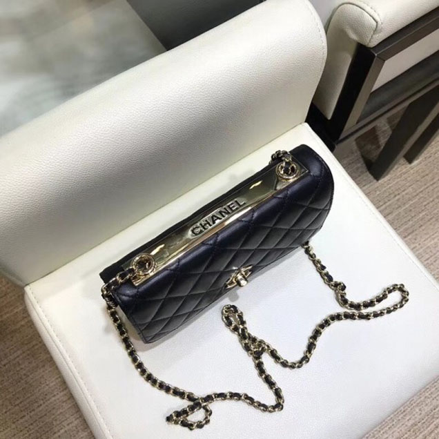 Chanel Lambskin Trendy CC Wallet On Chain WOC Bag A80982 Black 2018