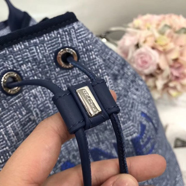 Chanel Golden Silk Thread Deauville Canvas Backpack Bag A93787 Blue 2018