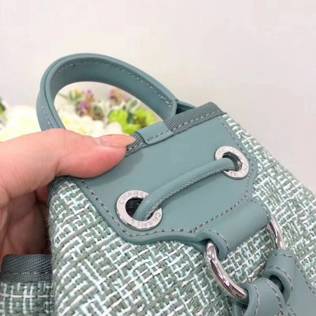 Chanel Golden Silk Thread Deauville Canvas Backpack Bag A93787 Green 2018
