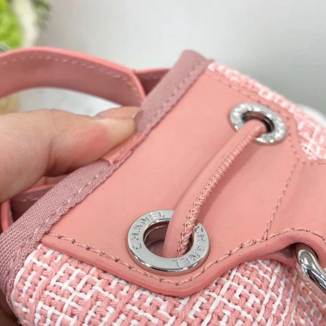 Chanel Golden Silk Thread Deauville Canvas Backpack Bag A93787 Pink 2018