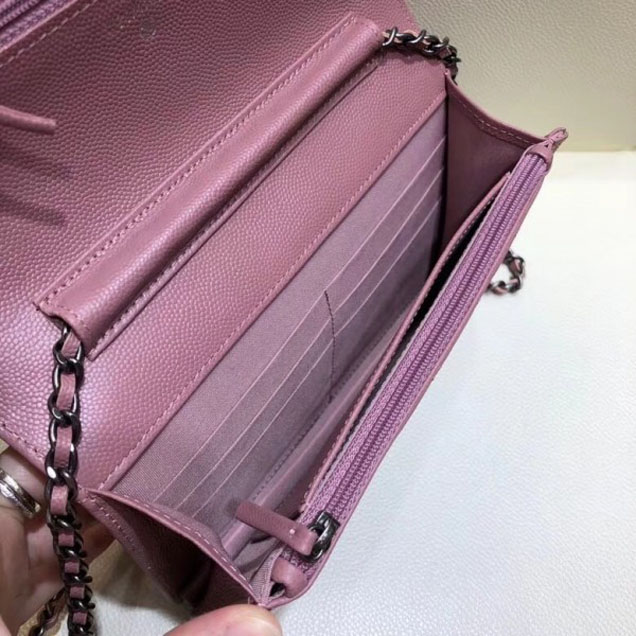 Chanel Caviar Boy Wallet On Chain WOC Bag Pink/Silver 2018
