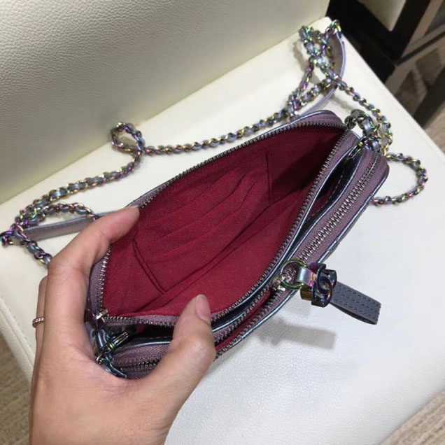 Chanel Gabrielle Clutch With Chain Bag A94505 Iridescent Purple 2018