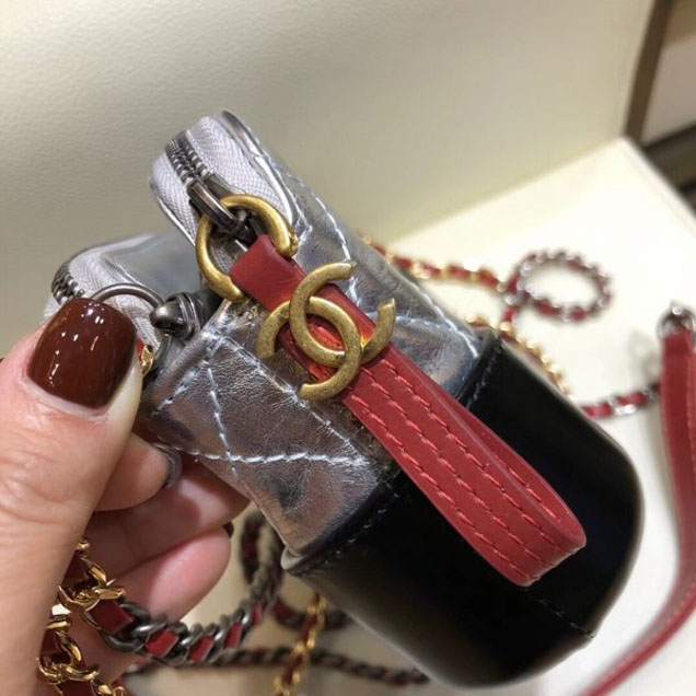 Chanel Gabrielle Clutch With Chain Bag A94505 Silver/Black 2018