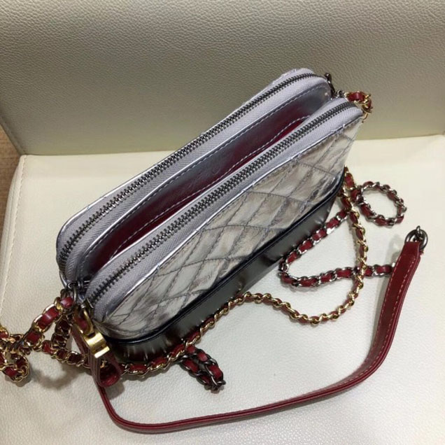 Chanel Gabrielle Clutch With Chain Bag A94505 Silver/Black 2018