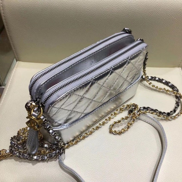 Chanel Gabrielle Clutch With Chain Bag A94505 Silver 2018