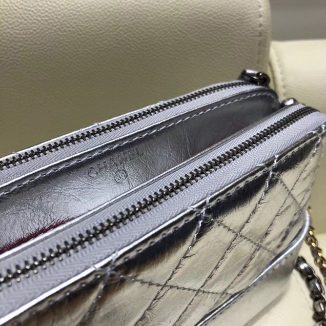 Chanel Gabrielle Clutch With Chain Bag A94505 Silver 2018
