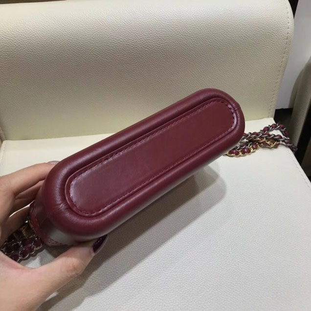 Chanel Gabrielle Clutch With Chain Bag A94505 Lobster Pink/Burgundy 2018