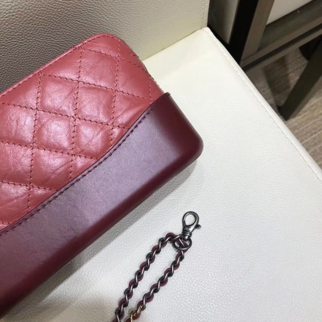 Chanel Gabrielle Clutch With Chain Bag A94505 Lobster Pink/Burgundy 2018