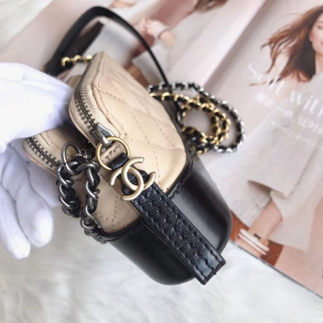 Chanel Gabrielle Clutch With Chain Bag A94505 Beige/Black 2018