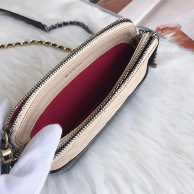 Chanel Gabrielle Clutch With Chain Bag A94505 Beige/Black 2018
