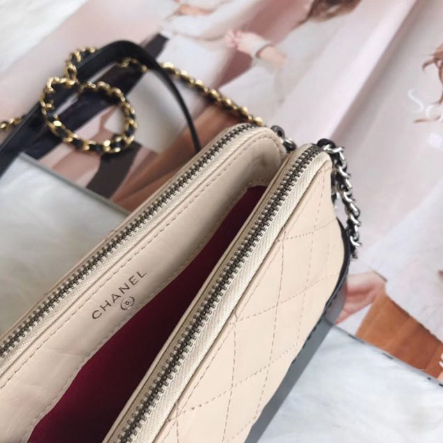 Chanel Gabrielle Clutch With Chain Bag A94505 Beige/Black 2018