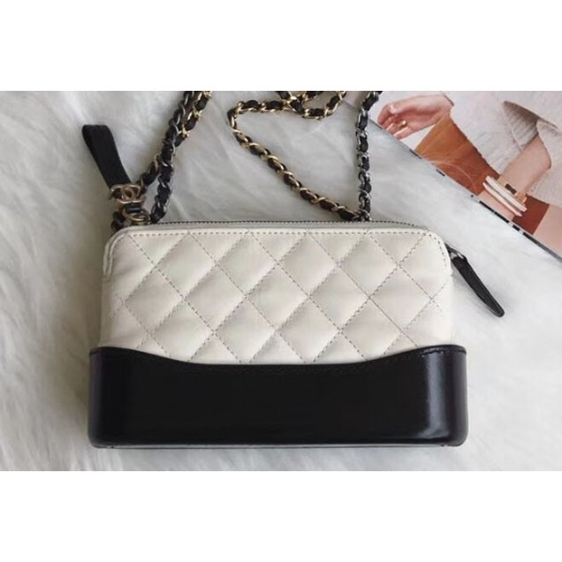 Chanel Gabrielle Clutch With Chain Bag A94505 White/Black 2018