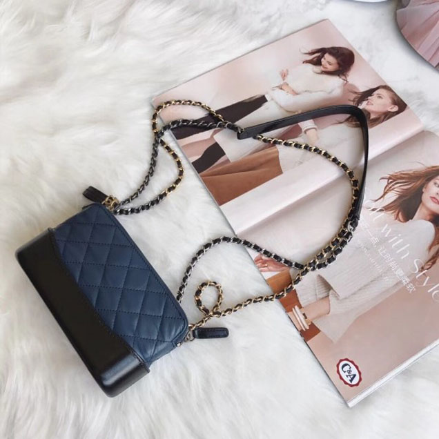 Chanel Gabrielle Clutch With Chain Bag A94505 Blue/Black 2018